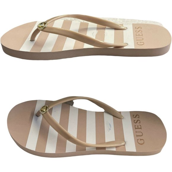 🌹Women’s Flip Flops Sandals Guess WG LENT13-C Light Pink SY Striped Size 9 - Picture 3 of 11